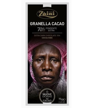 Záini Fondente (Dark) 70% Cocoa Nibs Granella 2.65oz Côte d'Ivoire - Africa