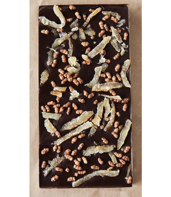 Wildwood Chocolate 70% Dark Yuzu-Roasted Brown Rice  Bar