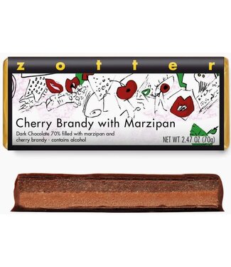 Zotter 70% Dark Cherry Brandy + Marzipan Bar 2.47 Austria