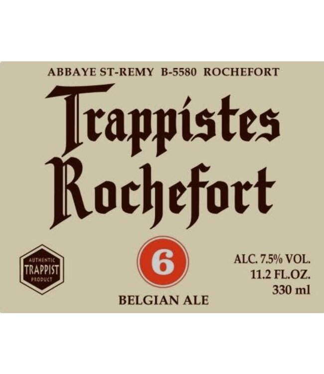 Trappistes Rochefort 6 Ale Abbaye Notre-Dame de Saint-Rémy - Belgium