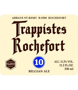 Trappistes Rochfort "10" BELGIAN ALE 11.2 FL OZ Trappistes Rochefort 10 Ale Abbaye Notre-Dame de Saint-Rémy - Belgium