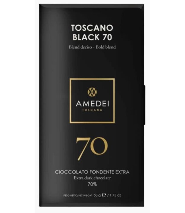 Amedei Toscano Black 70% Dark Chocolate Tuscany- Italy