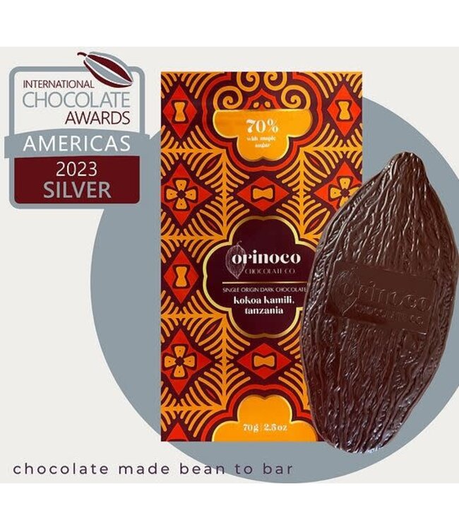 Orinoco 70% Dark Kokoa Kamili "Maple" Bar Tanzanilla - Arizona