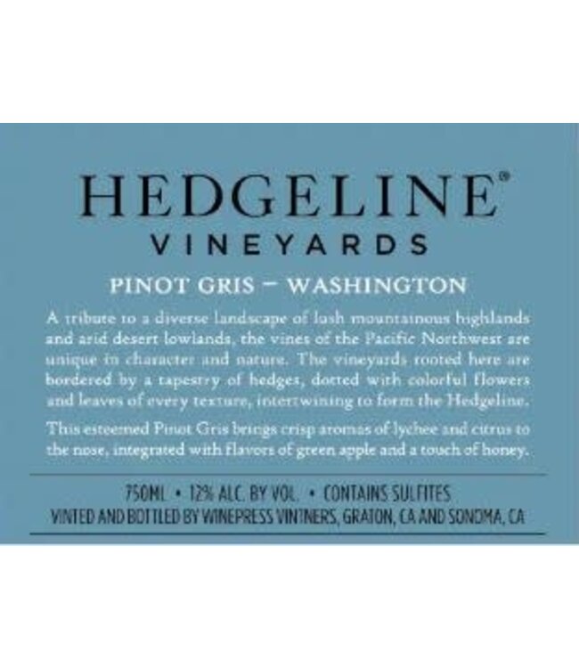 Hedgeline Vineyards Pinot Gris 2019 Washington