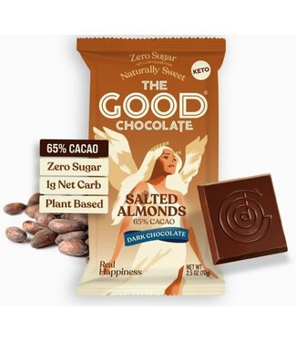 The Good Chocolate 65% Dark Roasted Almonds Zero Sugar San Francisco