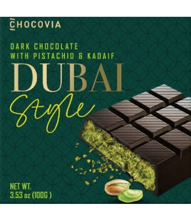 Chocovia Dubai Dark Chocolate w/ Pistachio & Kadaif Istanbul - Turkey