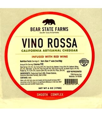 Bear State Farms Vino Rossa Syrah Cheddar 6oz. California