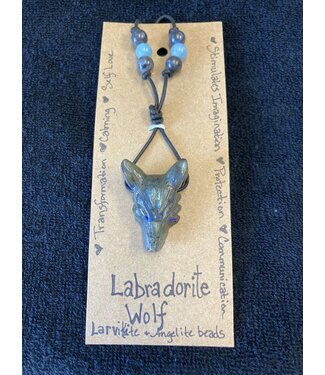 TannE Jewelry Designs Labradorite Wolf Necklace