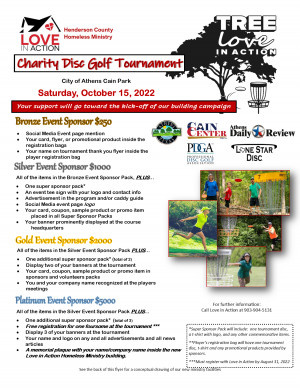 Tournament: Tree Love in Action: Saturday 10/15/2022, Athens, Texas