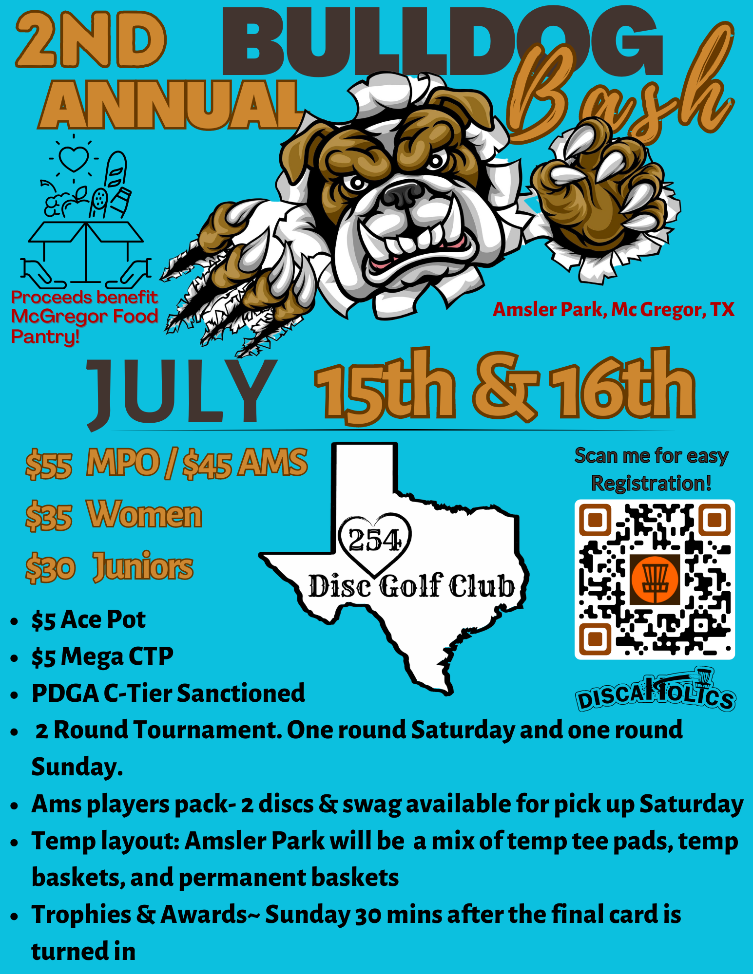 Tournament: 2nd Annual Bulldog Bash: July 15-16th, 2023