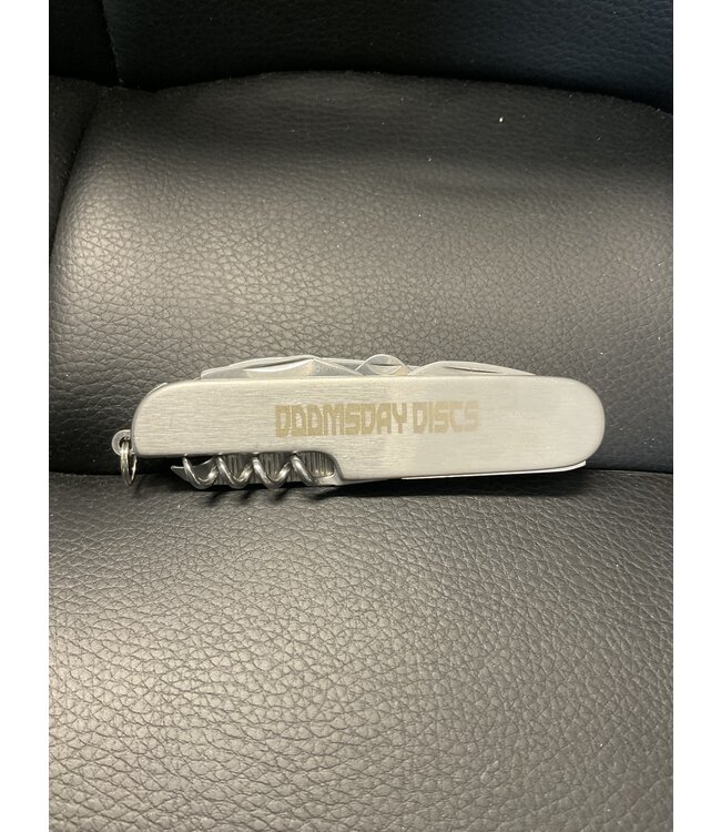 Doomsday Discs Pocket Knife Silver