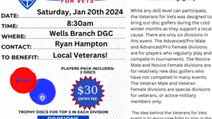 Tournament: 5th Annual Veterans for Vets- Sat, Jan 20th @ 8:30am