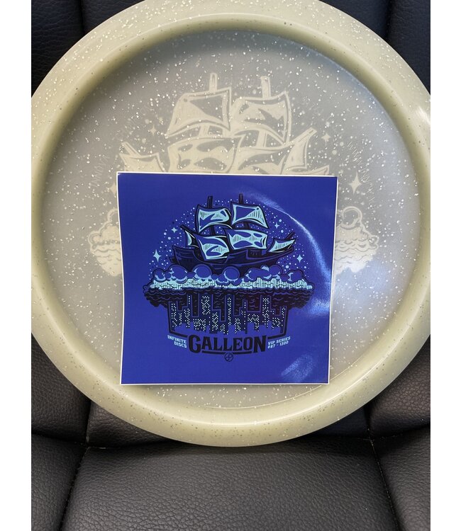Infinite Discs Infinite Discs Metal Flake Glow Galleon White 176g Infinite VIP #87 Galleon Stamp (1509)