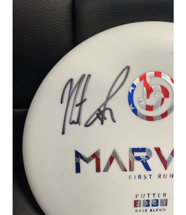 Birdie Disc Golf Birdie Base Blend Marvel White 174g First Run Nate Sexton SIGNED (884)