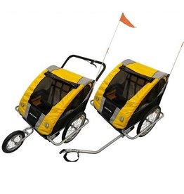 Pacific Pacific Double Kids Trailer/ Stroller - Yellow/Black