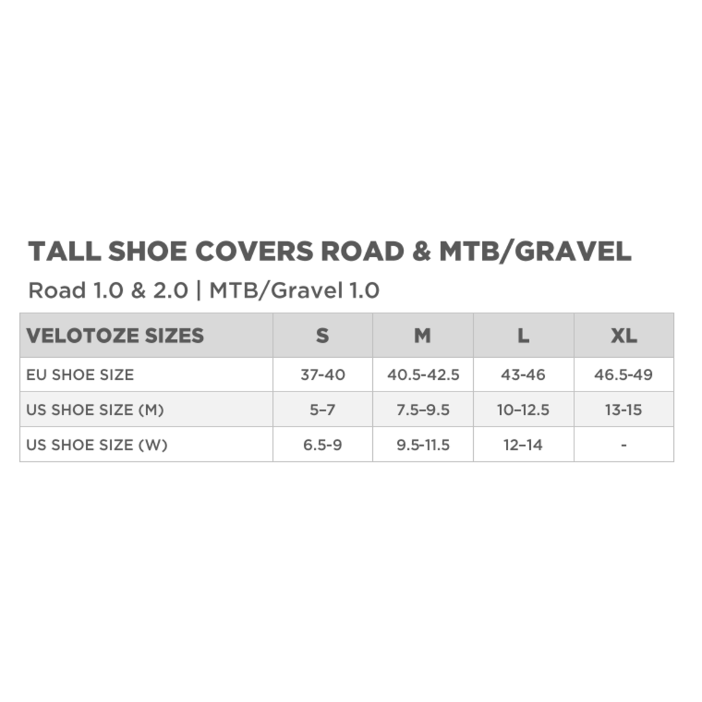 Misc VELOTOZE TALL SHOE COVER/ROAD - BLACK