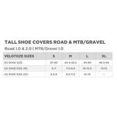 Misc VELOTOZE TALL SHOE COVER/ROAD - BLACK