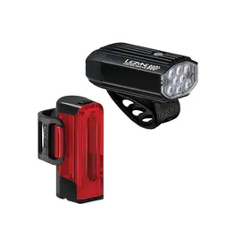 Lezyne MICRO DRIVE 800+ / STRIP DRIVE 300+ PAIR SATIN BLACK / BLACK