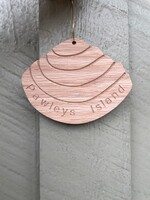 Engraved Red Oak PI Shell Ornament