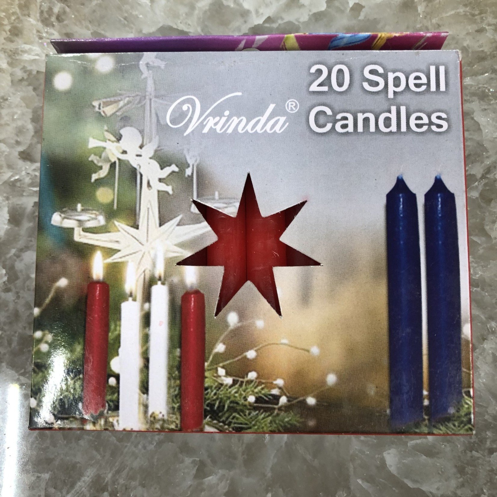 Vrinda Box of 20 Multicolor Chime Spell Candles - 4"