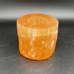 Selenite - Orange Candle Holders - Round - 8 cm