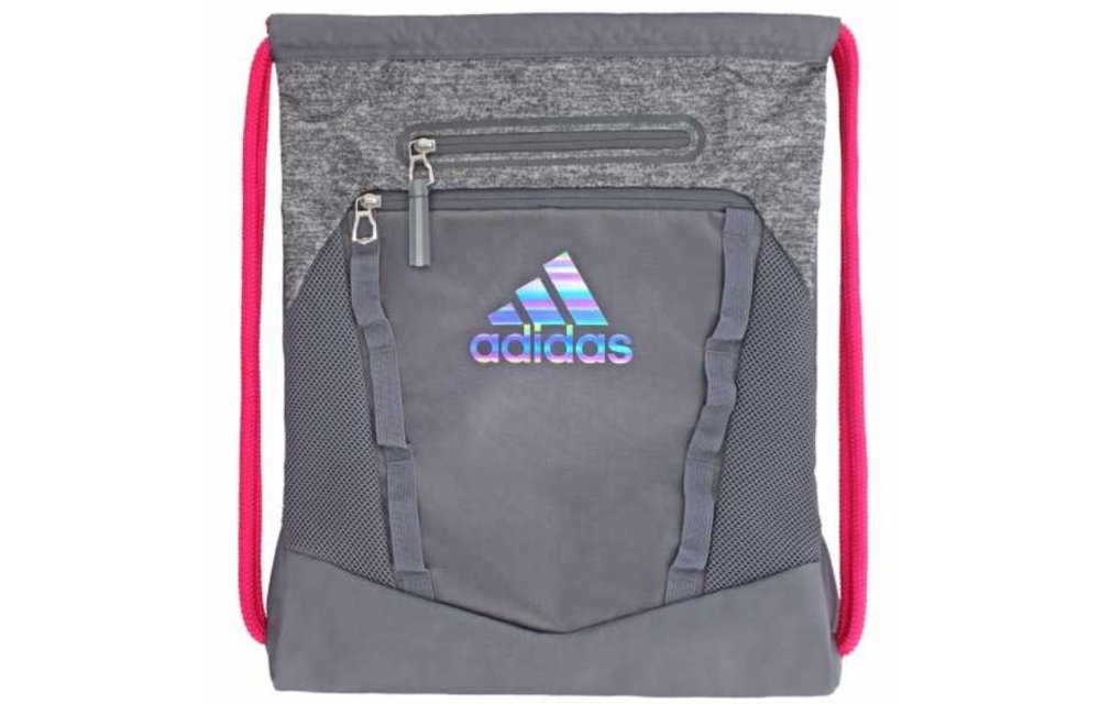Adidas Drawstring Bag • Outside Pocket • Two Water Bottle Pockets • Blue |  eBay