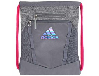 adidas Rumble II Drawstring Sackpack - Heathered Gray / Pink