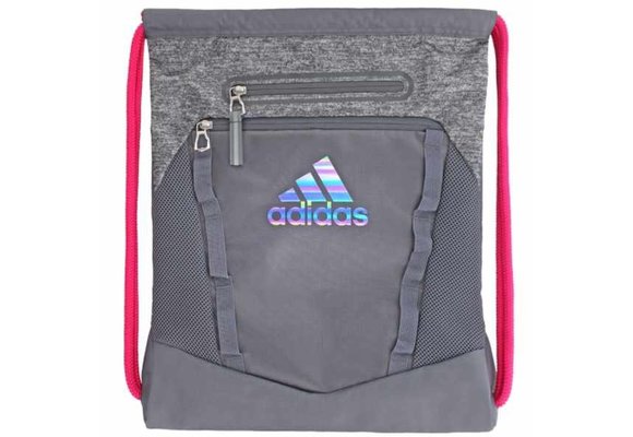 adidas Rumble II Drawstring Sackpack - Heathered Gray / Pink