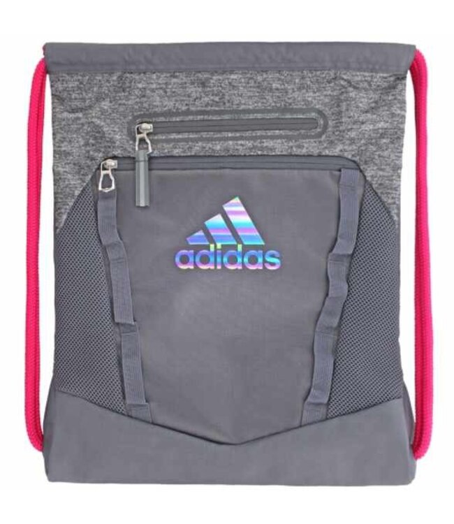 adidas adidas Rumble II Drawstring Sackpack - Heathered Gray / Pink