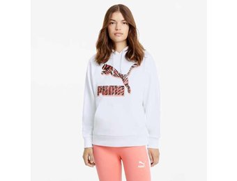 Puma Classics Graphics Women's Hoodie - White/Red/Coral