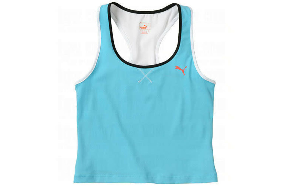 Puma Women  Soccer Scirmmel Fitness Crop Top - Blue/White