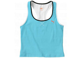 Puma Women  Soccer Scirmmel Fitness Crop Top - Blue/White