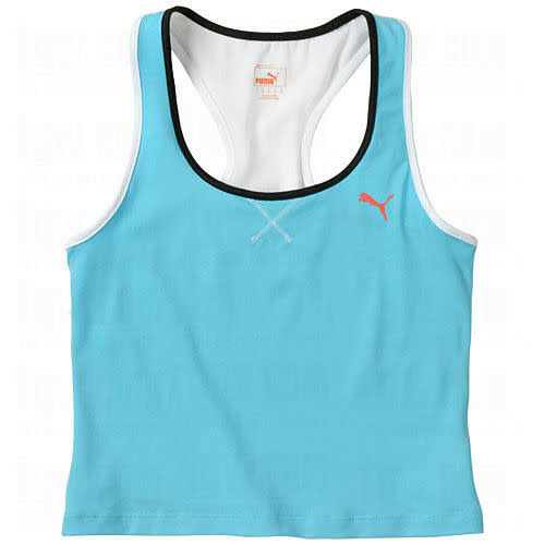 Puma Women  Soccer Scirmmel Fitness Crop Top - Blue/White