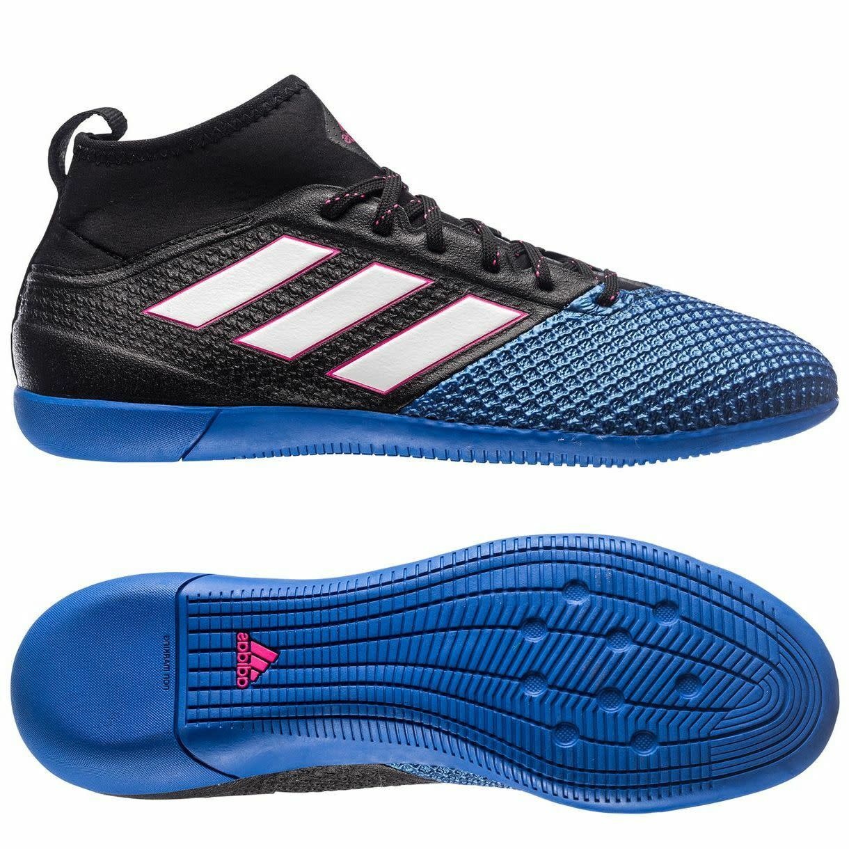 adidas Jr Ace Primemesh IN Indoor Soccer Shoe Black Blue - Soccerium
