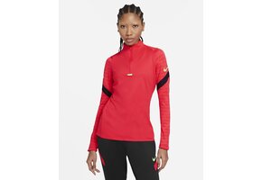 Nike Womens Dri-Fit Strike 1/4-Zip Soccer Drill Top - Red/Black/Green