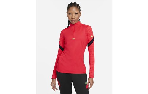 Nike Womens Dri-Fit Strike 1/4-Zip Soccer Drill Top - Red/Black/Green