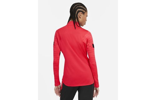 Nike Womens Dri-Fit Strike 1/4-Zip Soccer Drill Top - Red/Black/Green