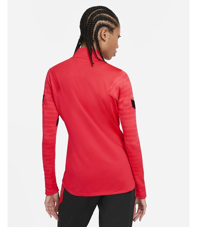 Nike Nike Womens Dri-Fit Strike 1/4-Zip Soccer Drill Top - Red/Black/Green