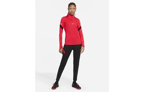 Nike Womens Dri-Fit Strike 1/4-Zip Soccer Drill Top - Red/Black/Green