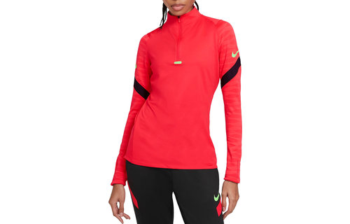Nike Womens Dri-Fit Strike 1/4-Zip Soccer Drill Top - Red/Black/Green