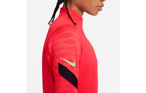 Nike Womens Dri-Fit Strike 1/4-Zip Soccer Drill Top - Red/Black/Green