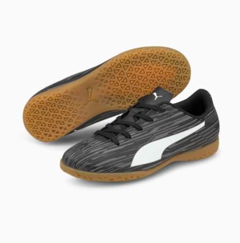 Puma Jr III IT Indoor Soccer Shoes - Black/White - Soccerium
