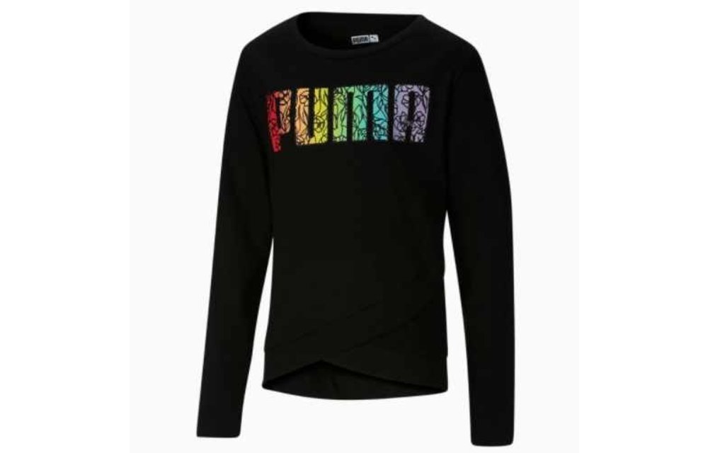 Puma Girls' Long Sleeve Fashion Tee  - Black