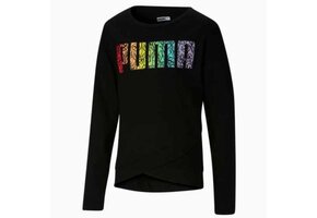 Puma Girls' Long Sleeve Fashion Tee  - Black