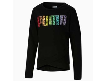 Puma Girls' Long Sleeve Fashion Tee  - Black