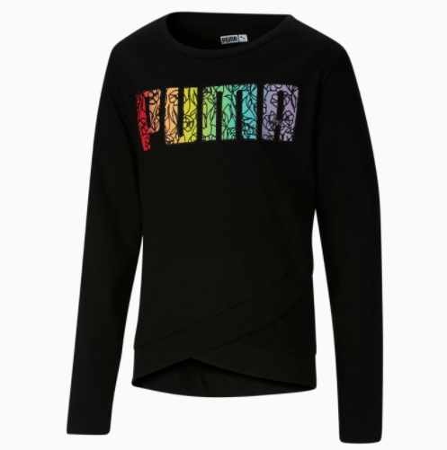 Puma Girls' Long Sleeve Fashion Tee  - Black