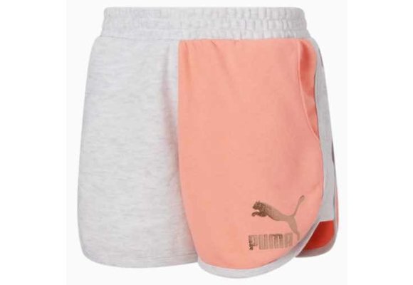 Puma Youth Color Blocked Fashion Shorts - Apricot/White