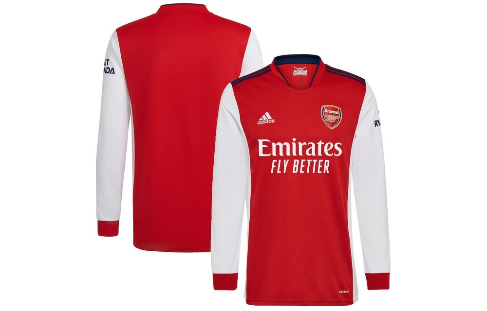 adidas Arsenal 2021-22 Long-Sleeve Home Jersey - Red/Navy
