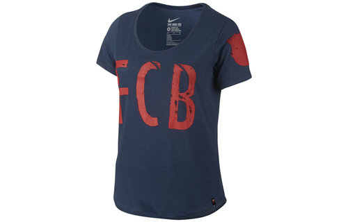 Nike FC Barcelona 2016 - 2017 Poly Core Womens Heritage Soccer Shirt-Navy