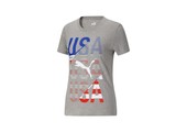 Puma Women's Fan Tee USA -Medium Gray Heather